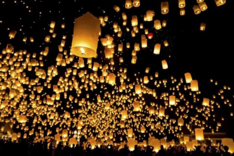 Sky Lanterns, Chiang Mai, Thailand
